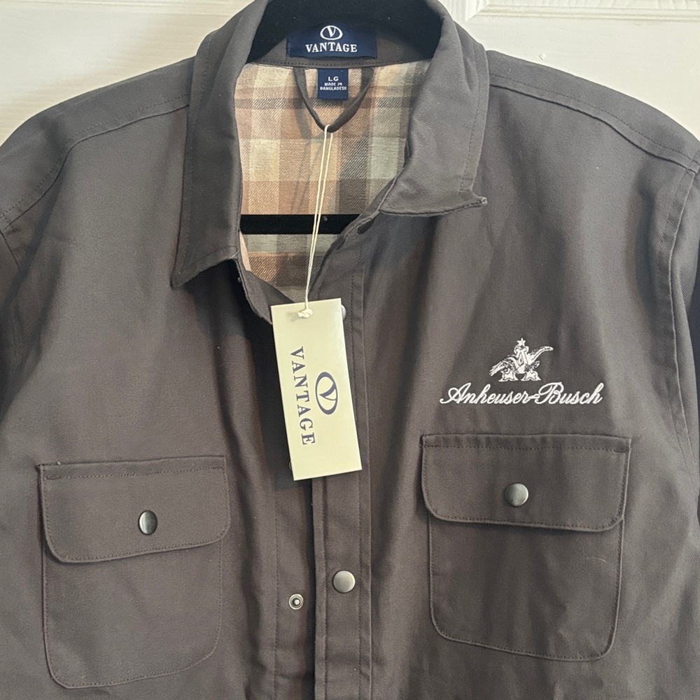 Vantage Men's Brown Anheuser-Busch Shirt Jacket